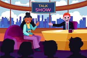 Free vector hand drawn talk show background