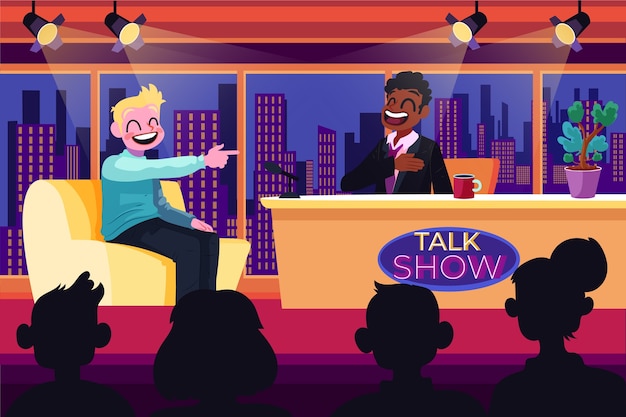 Free vector hand drawn talk show background