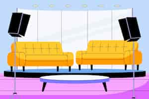 Free vector hand drawn talk show background