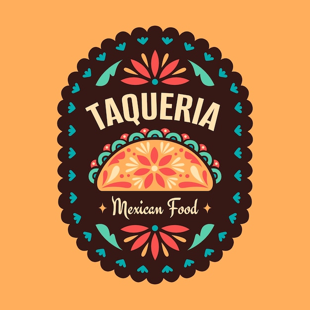 Hand drawn taqueria logo design