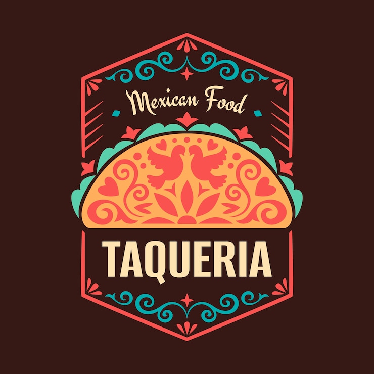 Free Vector hand drawn taqueria logo design
