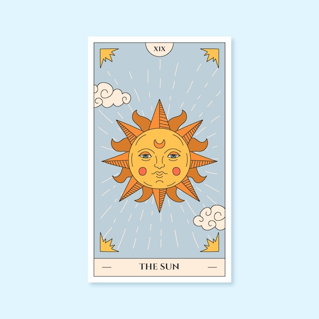 Free vector hand drawn tarot card illustration