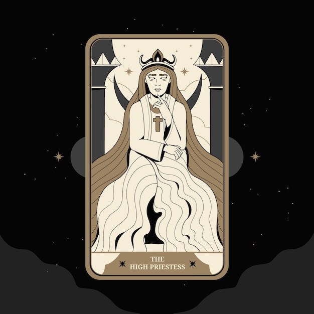 Hand drawn tarot cards illustration