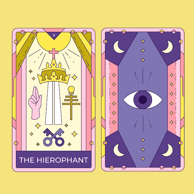 Free vector hand drawn tarot cards illustration