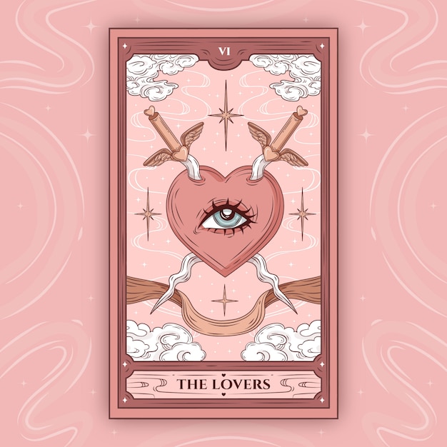 Free vector hand drawn tarot cards illustration