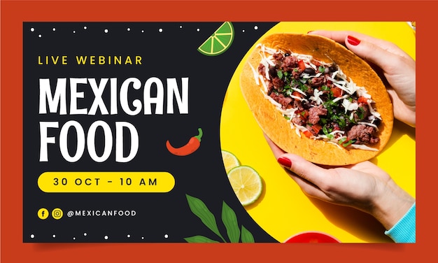 Free vector hand drawn tasty food restaurant webinar