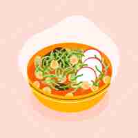 Free vector hand drawn tasty pozole illustration