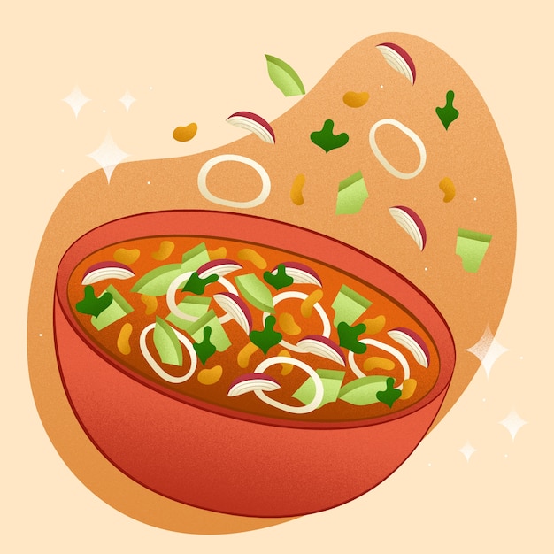 Illustrazione di pozole gustosa disegnata a mano