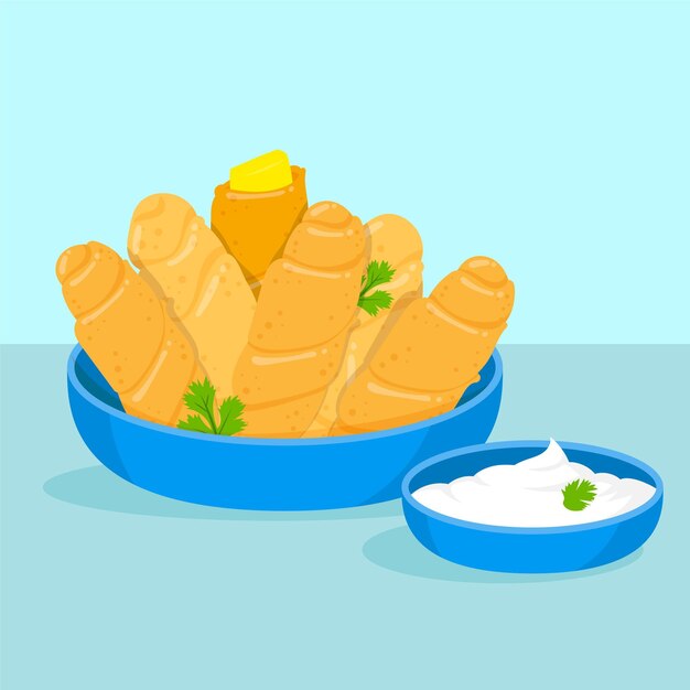 Free vector hand drawn tasty tequenos