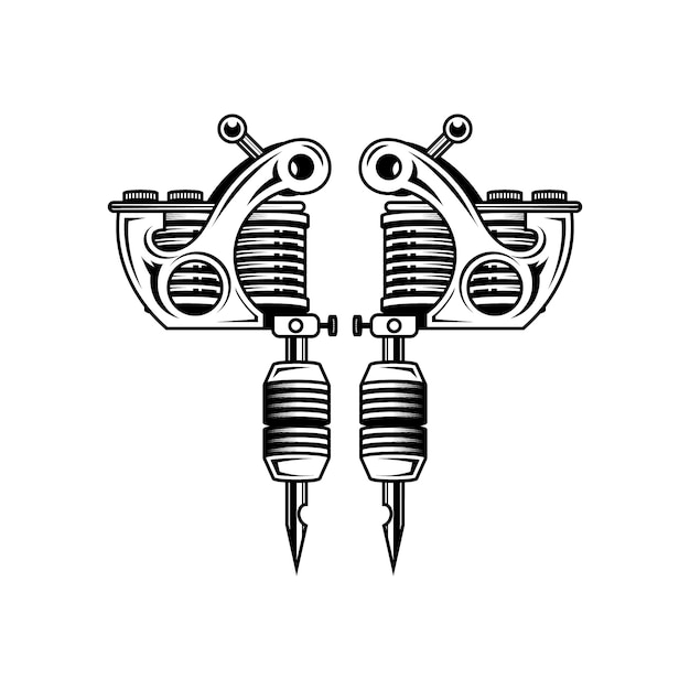 Free vector hand drawn tattoo gun drawing illustration