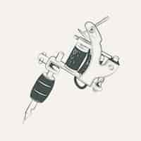 Free vector hand drawn tattoo gun drawing illustration