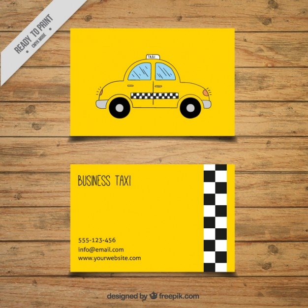 Hand drawn taxi business card
