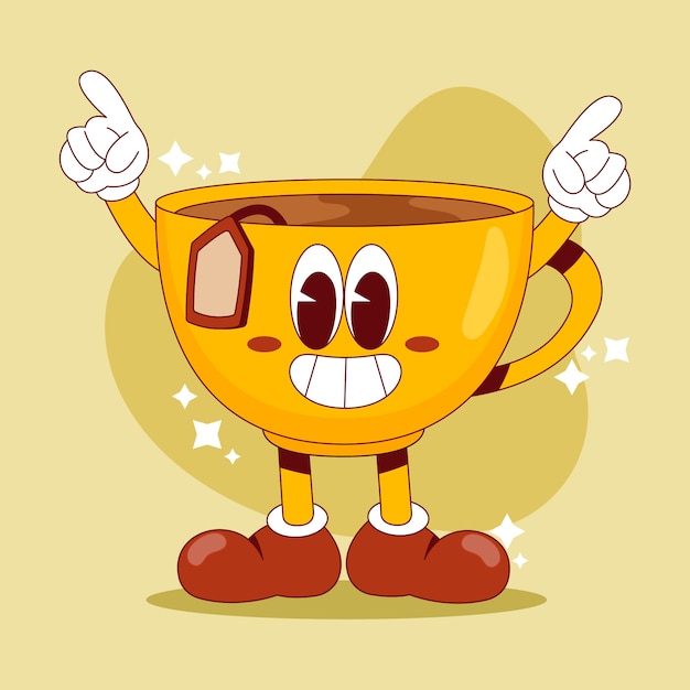 Free vector hand drawn tea  cartoon illustration