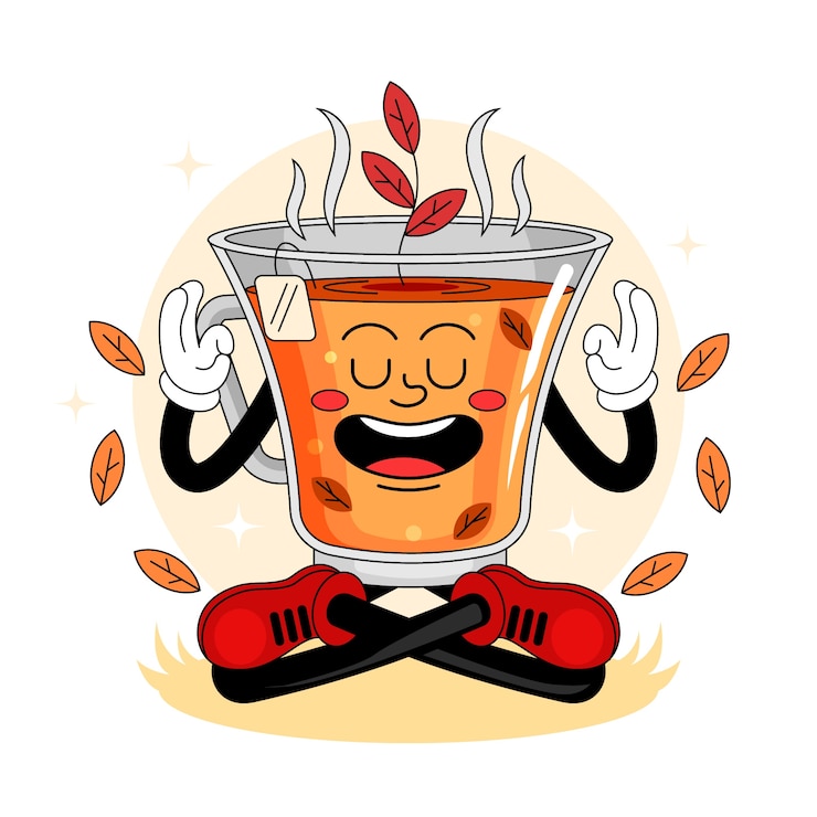 Free Vector hand drawn tea  cartoon illustration