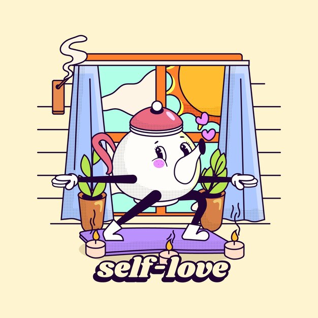 hand drawn tea cartoon illustration