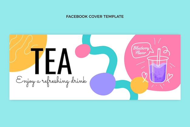 Hand drawn tea facebook cover