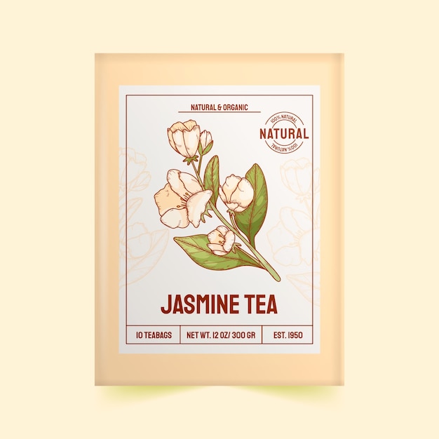 Free vector hand drawn  tea label template