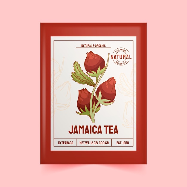 Free vector hand drawn  tea label template