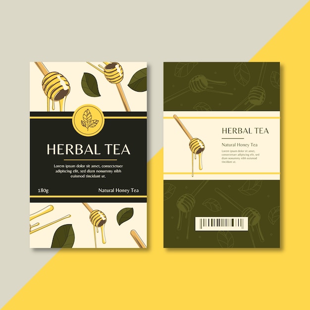 Free vector hand drawn tea label template