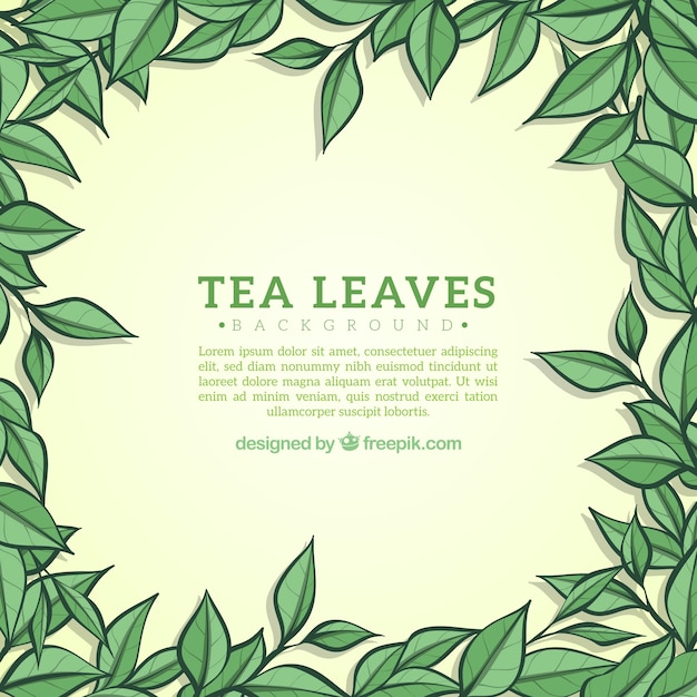 Free vector hand drawn tea leaves background