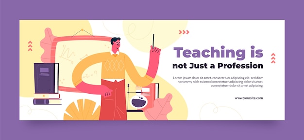 Free vector hand drawn teacher career  banner template