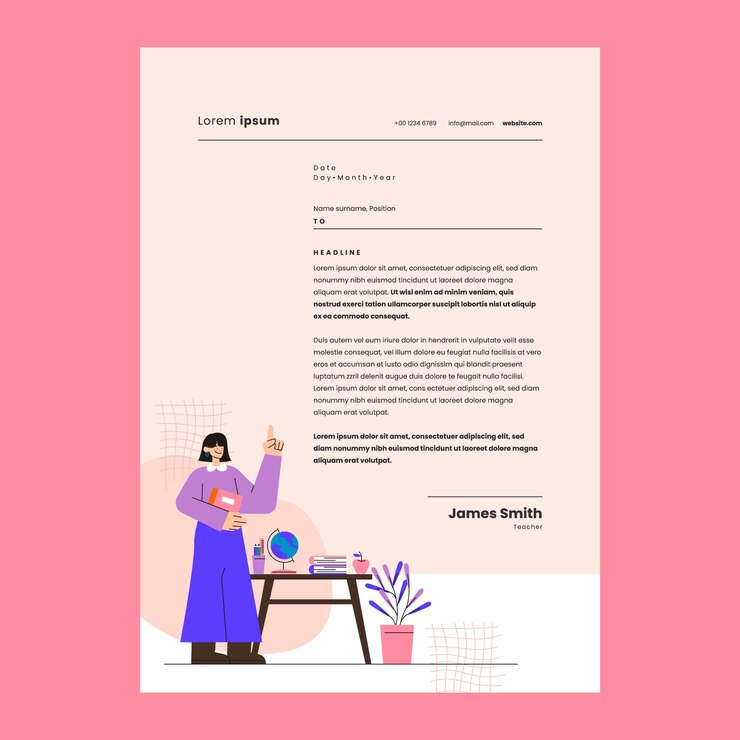 Free Vector hand drawn teacher concept  letter