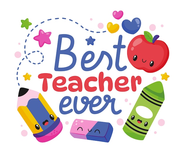 Free vector hand drawn teacher text illustration