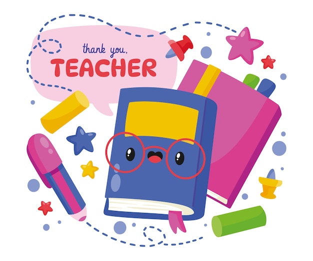 Free vector hand drawn teacher text illustration