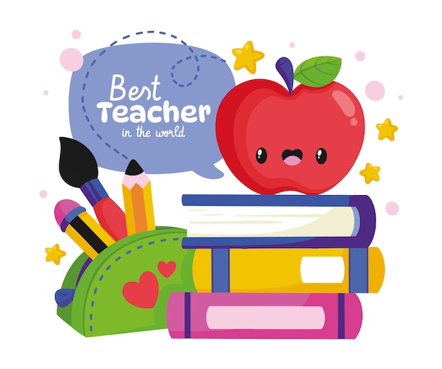 Free vector hand drawn teacher text illustration