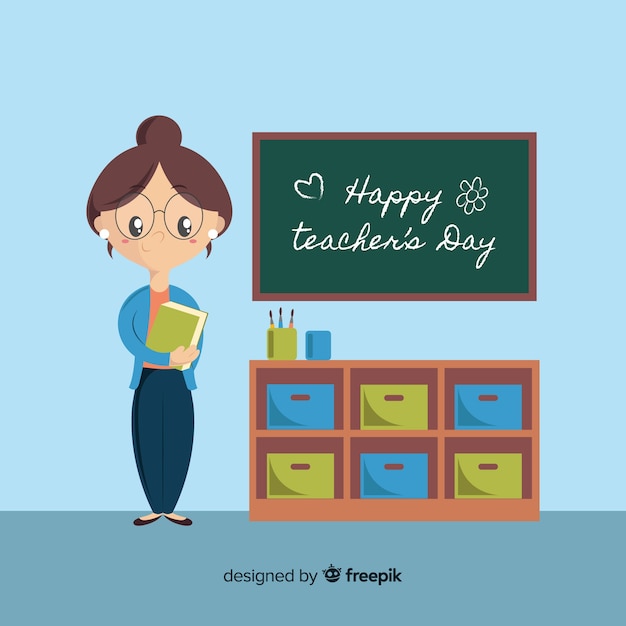 Free vector hand drawn teachers day background