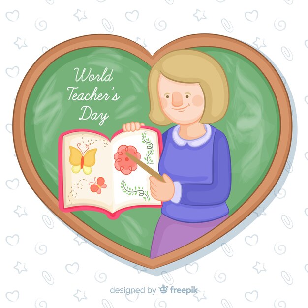 Free Vector hand drawn teachers day background
