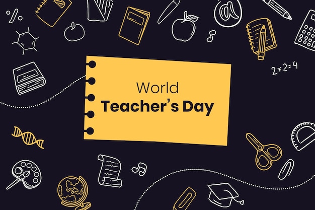 Free vector hand drawn teachers' day background