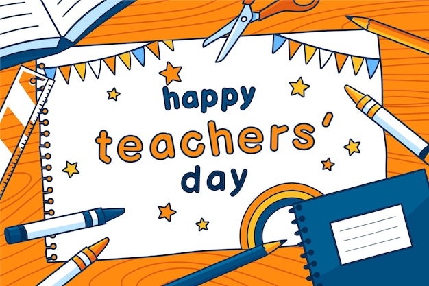 Free vector hand drawn teachers' day background