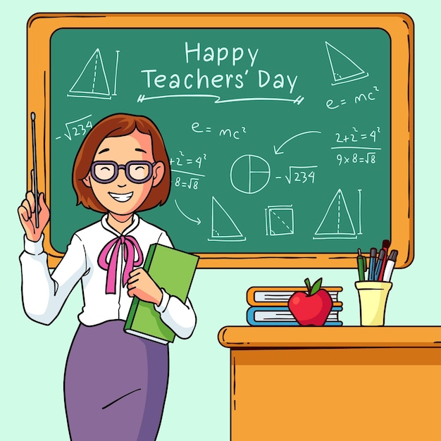 Hand drawn teachers' day background