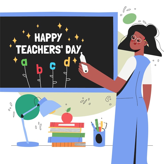 手描きの教師の日の背景