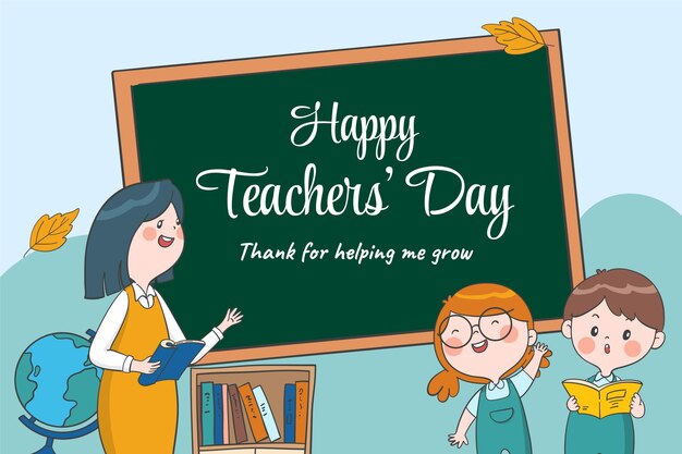 Hand drawn teachers' day background