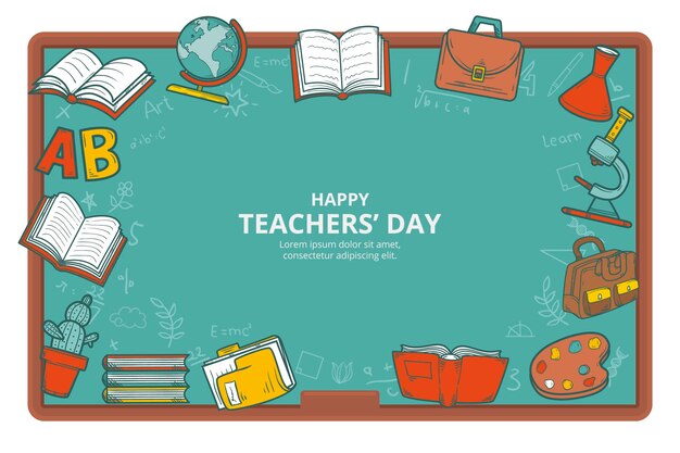 Hand drawn teachers' day background