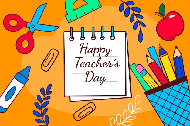Free vector hand drawn teachers' day background