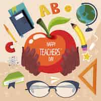 Free vector hand drawn teachers' day background