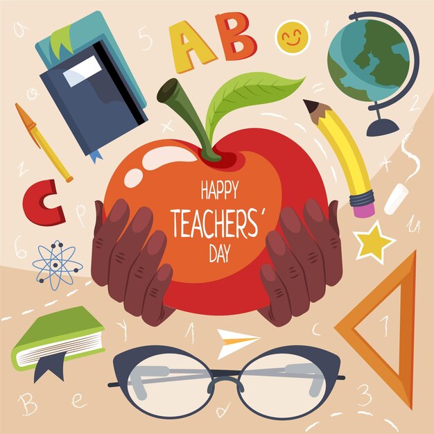 Hand drawn teachers' day background