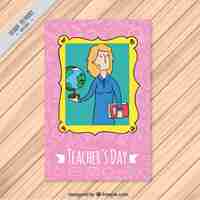 Free vector hand drawn teachers day card