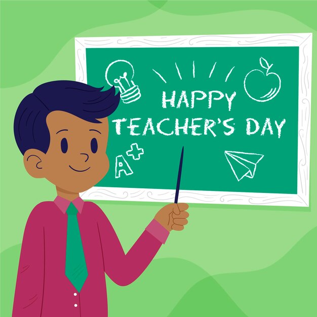 Hand drawn teachers day concept