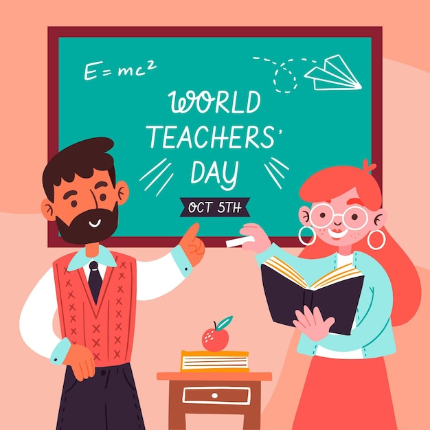 Hand drawn teachers' day illustration