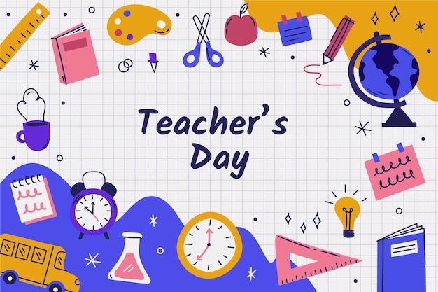 Free vector hand drawn teachers' day illustration