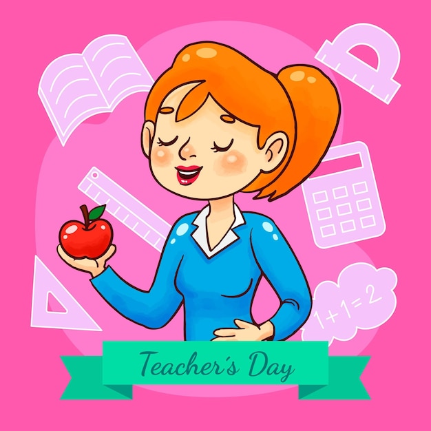 Free vector hand drawn teachers' day illustration