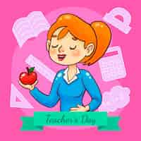 Free vector hand drawn teachers' day illustration