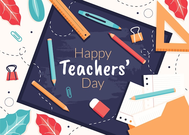 Hand drawn teachers' day illustration