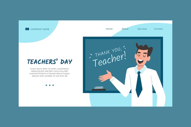 Free vector hand drawn teachers' day landing page template