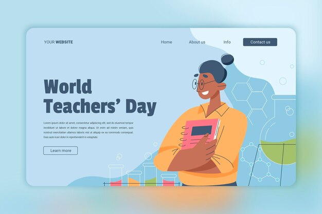 Hand drawn teachers' day landing page template