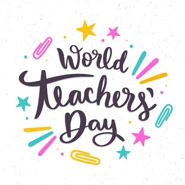 Hand drawn teachers' day lettering